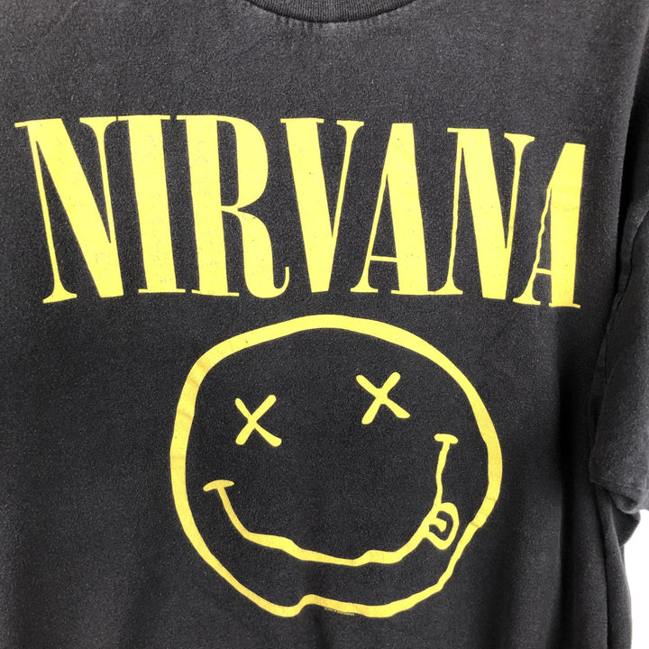NIRVANA Nirvana Band T-shirt, Band T, Men's XL size unclear black type Vintage Second Hand