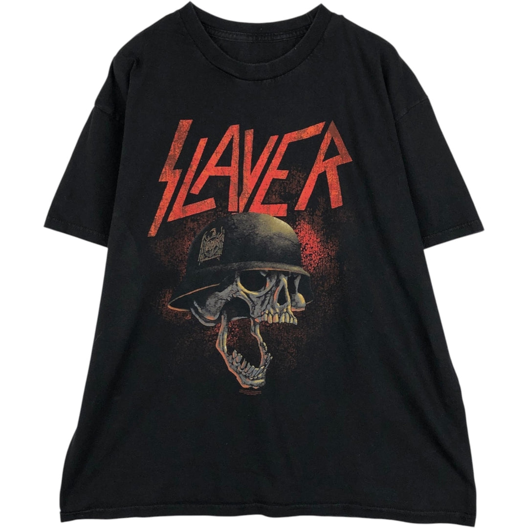 SLAYER Band T-shirt, Men's L size unclear black type Vintage Second Hand