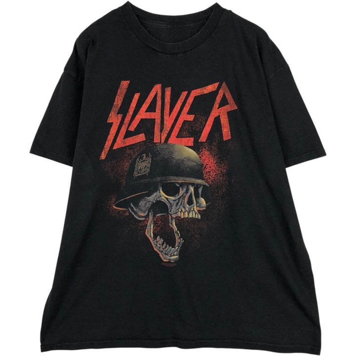 SLAYER Band T-shirt, Men's L size unclear black type Vintage Second Hand