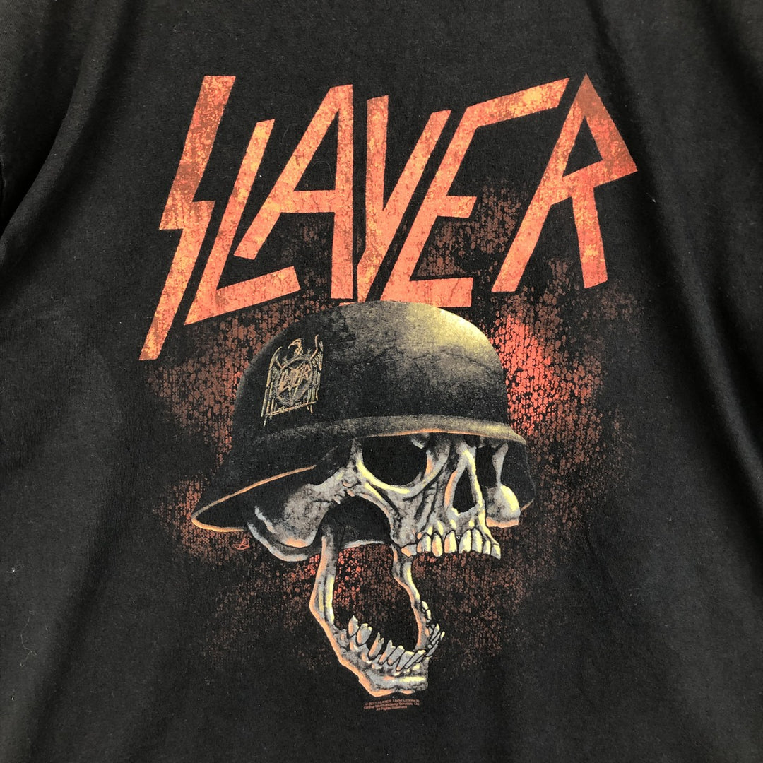 SLAYER Band T-shirt, Men's L size unclear black type Vintage Second Hand