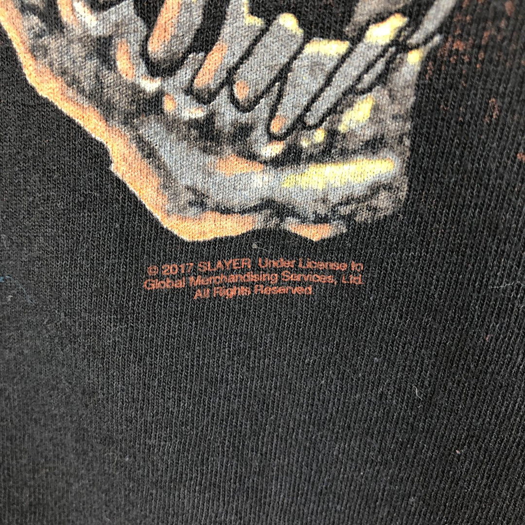 SLAYER Band T-shirt, Men's L size unclear black type Vintage Second Hand