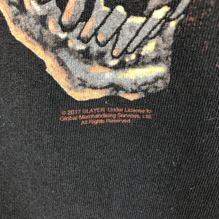 SLAYER Band T-shirt, Men's L size unclear black type Vintage Second Hand