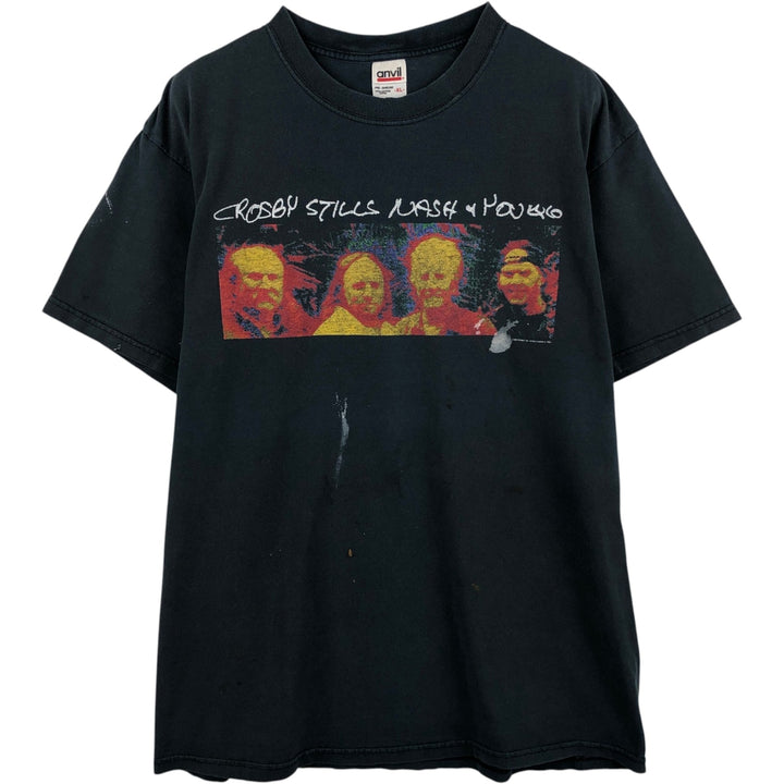 2000'S Anvil Crosby, Stills, Snash & Young Band T-shirt, Men's XL equivalent. cotton black type Vintage Second Hand