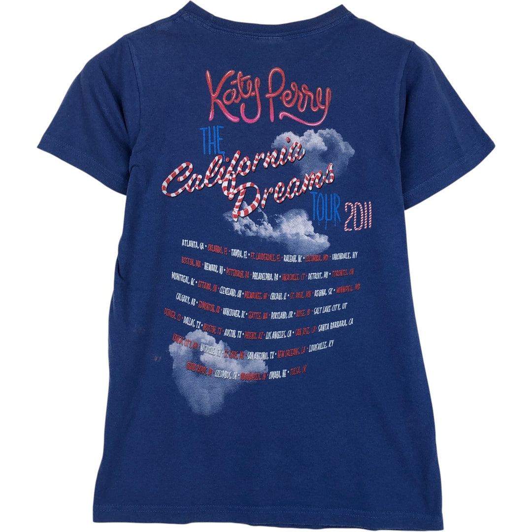 BAY ISLAND KATY PERRY Band T-shirt (Men's size S equivalent) cotton blue type Vintage Second Hand