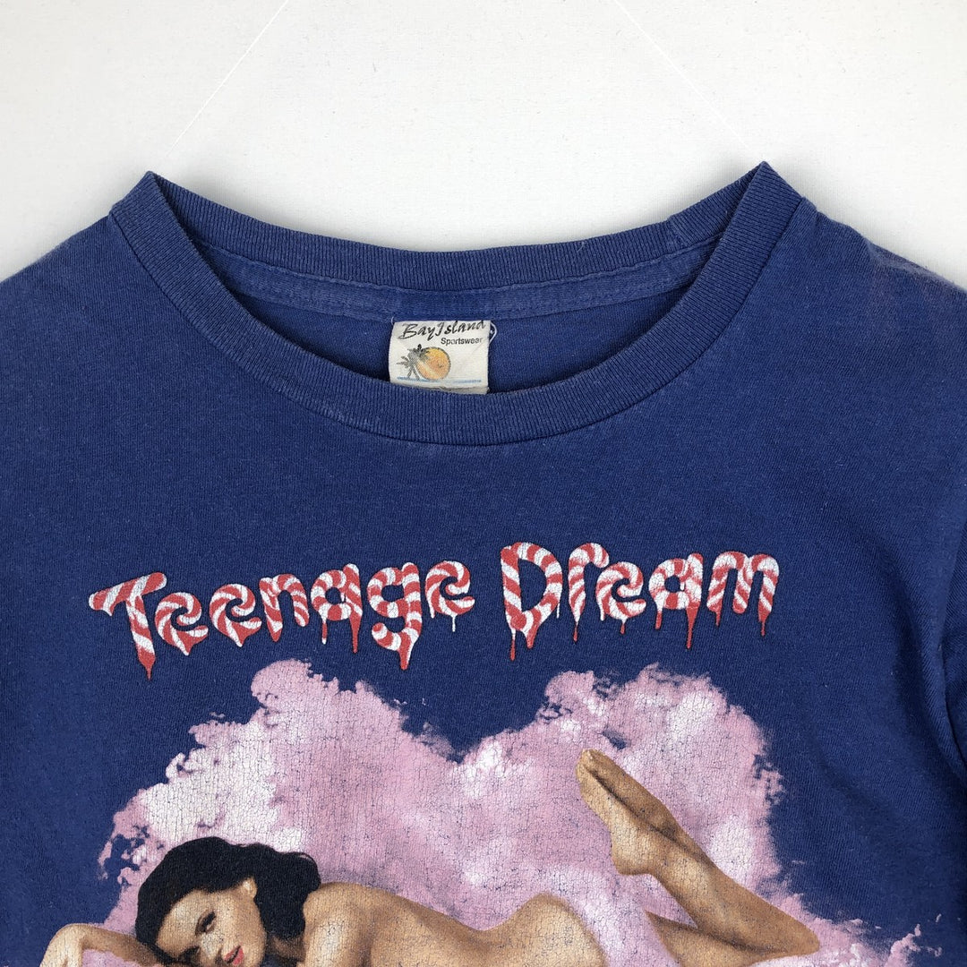 BAY ISLAND KATY PERRY Band T-shirt (Men's size S equivalent) cotton blue type Vintage Second Hand