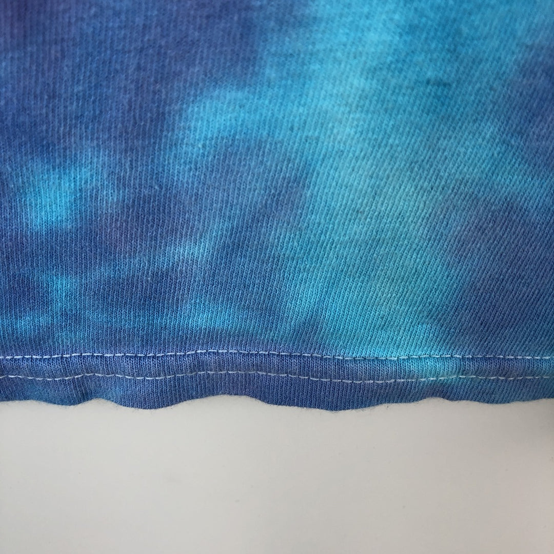 GRATEFUL DEAD Skull Pattern Tie-Dye Band T-Shirt (Men's Size S) unclear blue type Vintage Second Hand