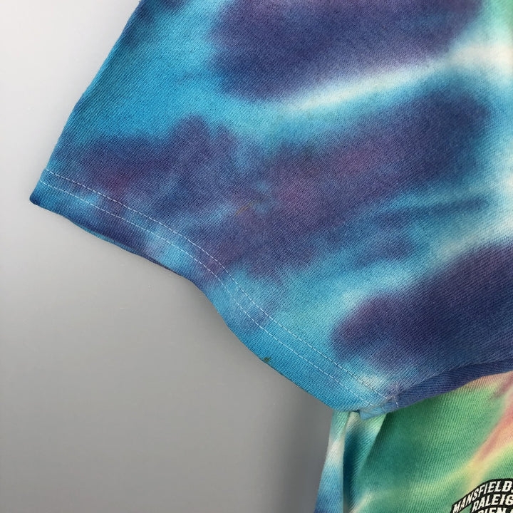 GRATEFUL DEAD Skull Pattern Tie-Dye Band T-Shirt (Men's Size S) unclear blue type Vintage Second Hand