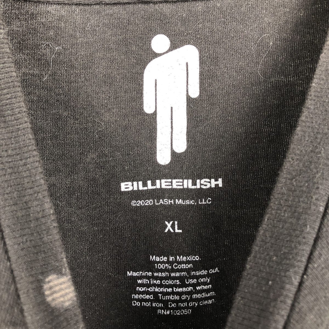 BILLIE EILISH Billie Eilish Band T-Shirt, Men's XL cotton black type Vintage Second Hand