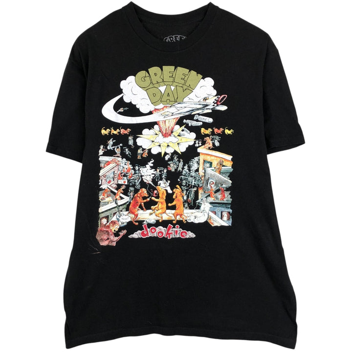GREEN DAY Green Day Band T-shirt Band T Men's M size cotton black type Vintage Second Hand