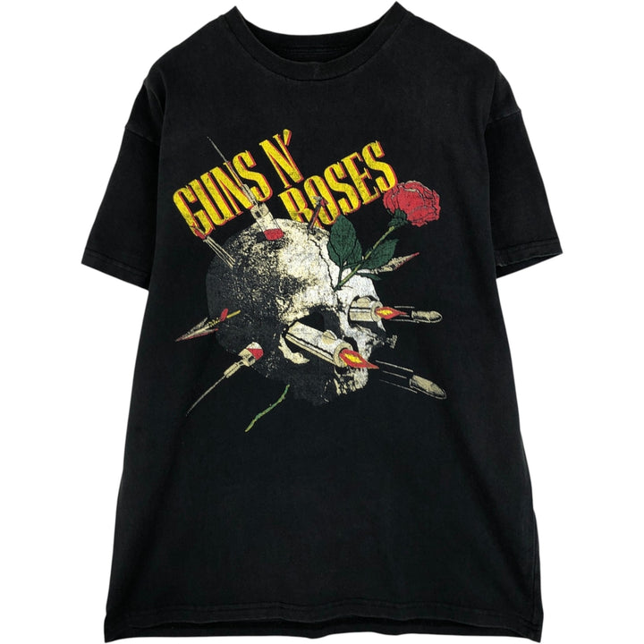 GUNS N' ROSES Guns N' Roses Band T-shirt Band Tee Men's M size cotton black type Vintage Second Hand