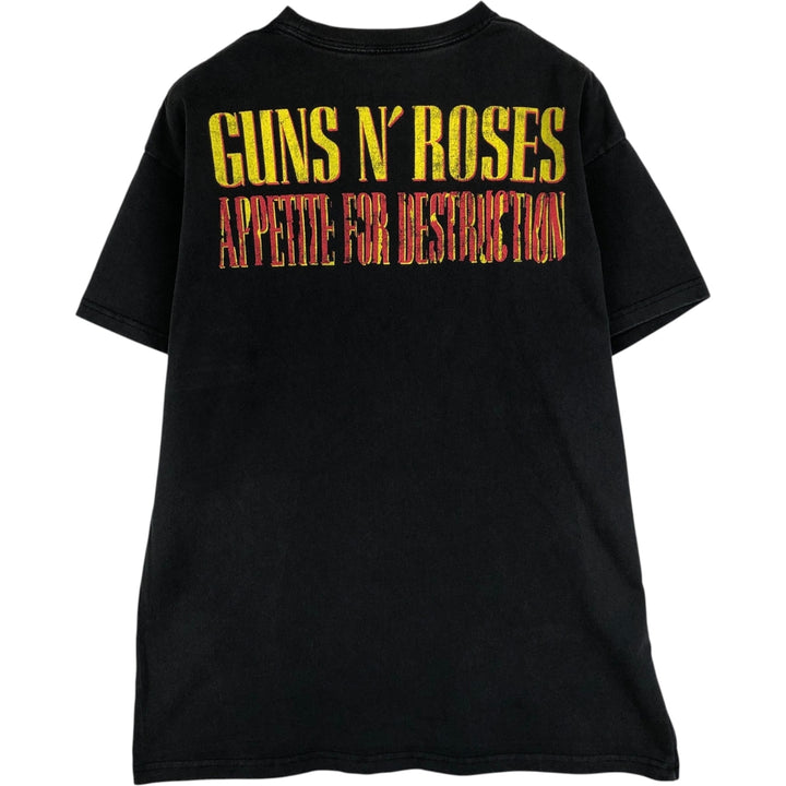GUNS N' ROSES Guns N' Roses Band T-shirt Band Tee Men's M size cotton black type Vintage Second Hand