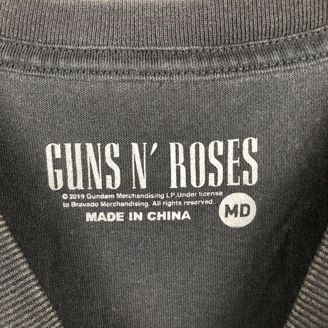 GUNS N' ROSES Guns N' Roses Band T-shirt Band Tee Men's M size cotton black type Vintage Second Hand