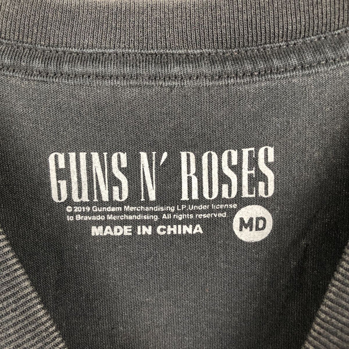 GUNS N' ROSES Guns N' Roses Band T-shirt Band Tee Men's M size cotton black type Vintage Second Hand