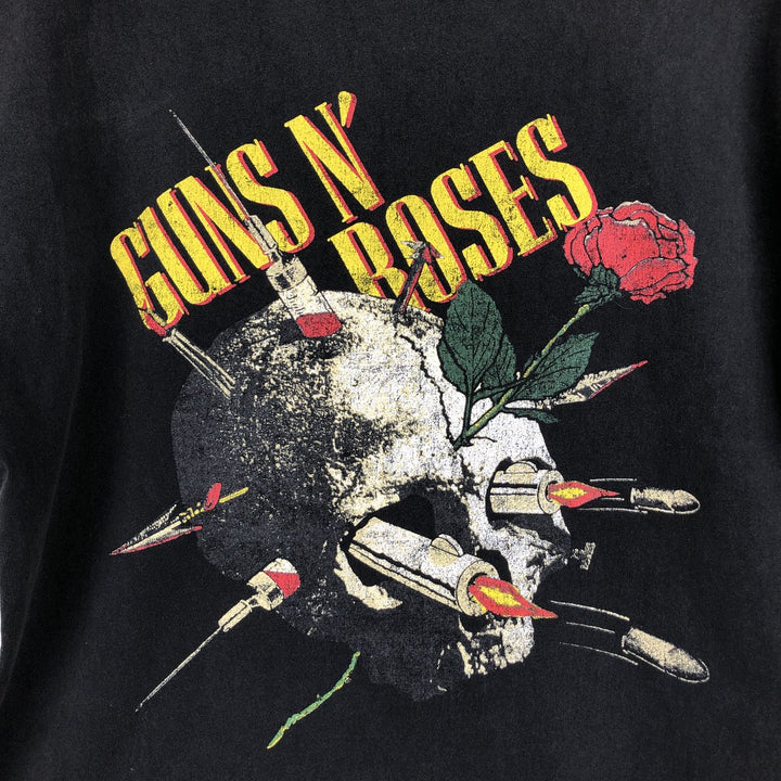 GUNS N' ROSES Guns N' Roses Band T-shirt Band Tee Men's M size cotton black type Vintage Second Hand