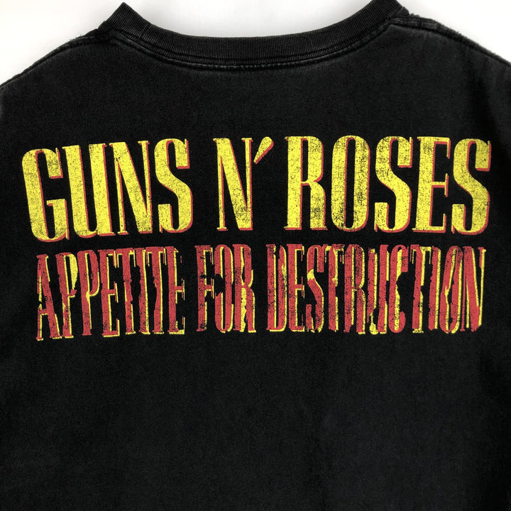 GUNS N' ROSES Guns N' Roses Band T-shirt Band Tee Men's M size cotton black type Vintage Second Hand