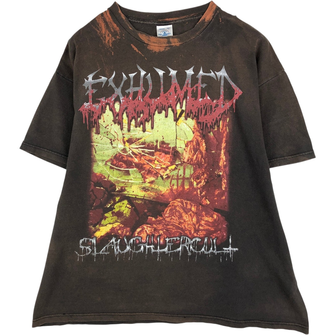 ~2000'S Delta PRO WEIGHT EXHUMED Band T-shirt, Men's XL equivalent. cotton brown type Vintage Second Hand