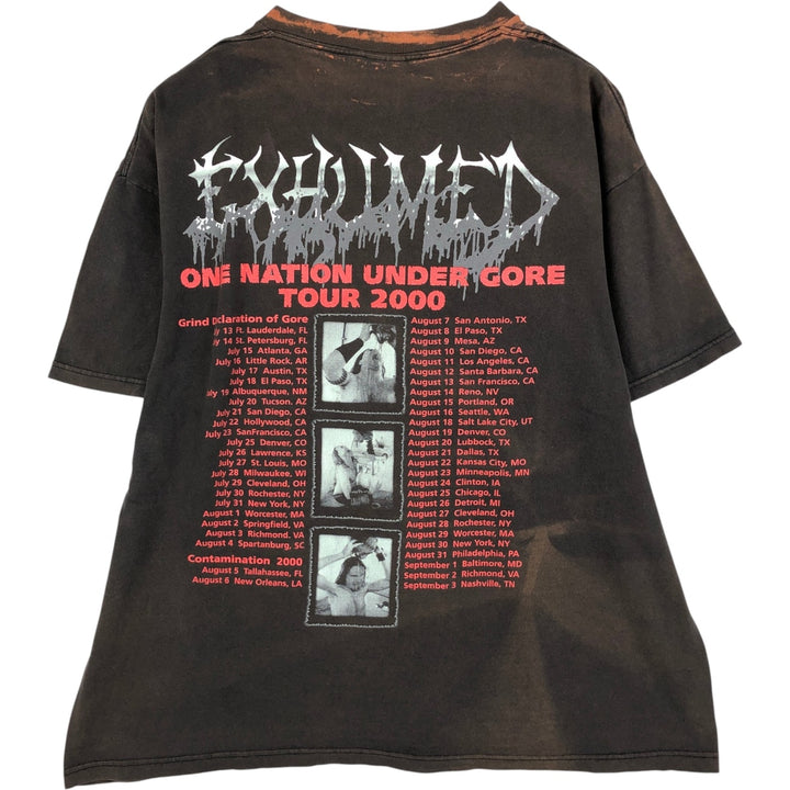 ~2000'S Delta PRO WEIGHT EXHUMED Band T-shirt, Men's XL equivalent. cotton brown type Vintage Second Hand