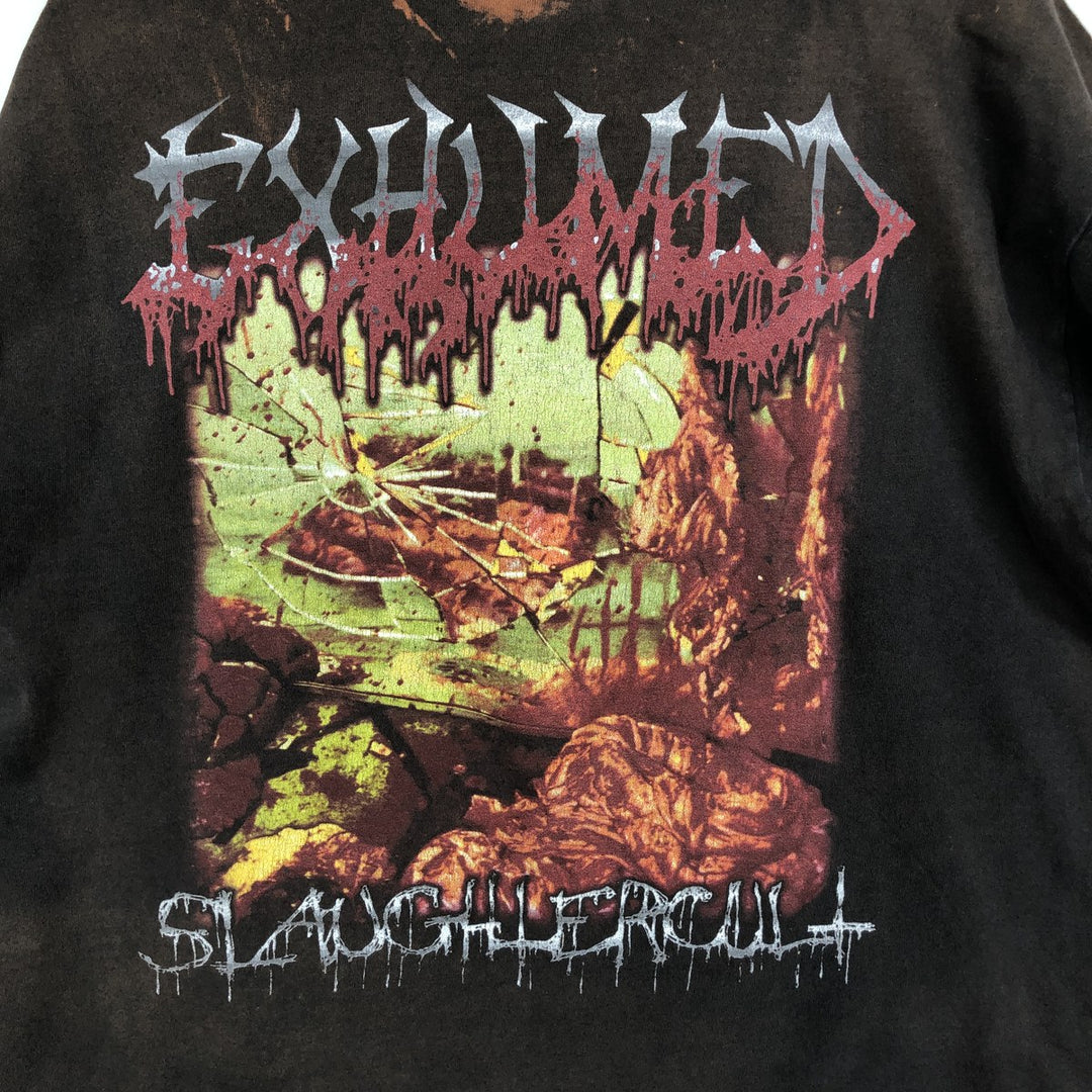 ~2000'S Delta PRO WEIGHT EXHUMED Band T-shirt, Men's XL equivalent. cotton brown type Vintage Second Hand