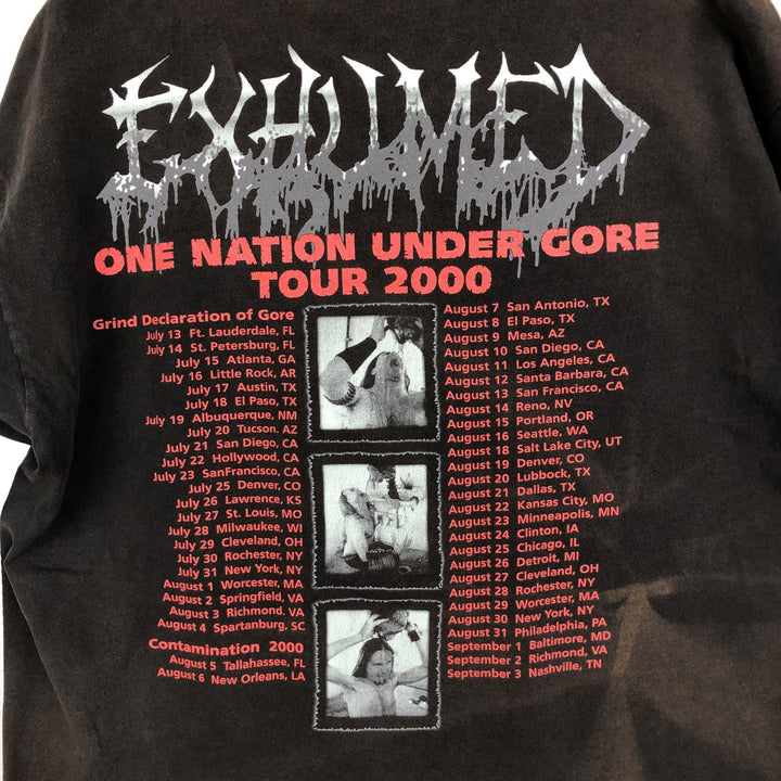 ~2000'S Delta PRO WEIGHT EXHUMED Band T-shirt, Men's XL equivalent. cotton brown type Vintage Second Hand