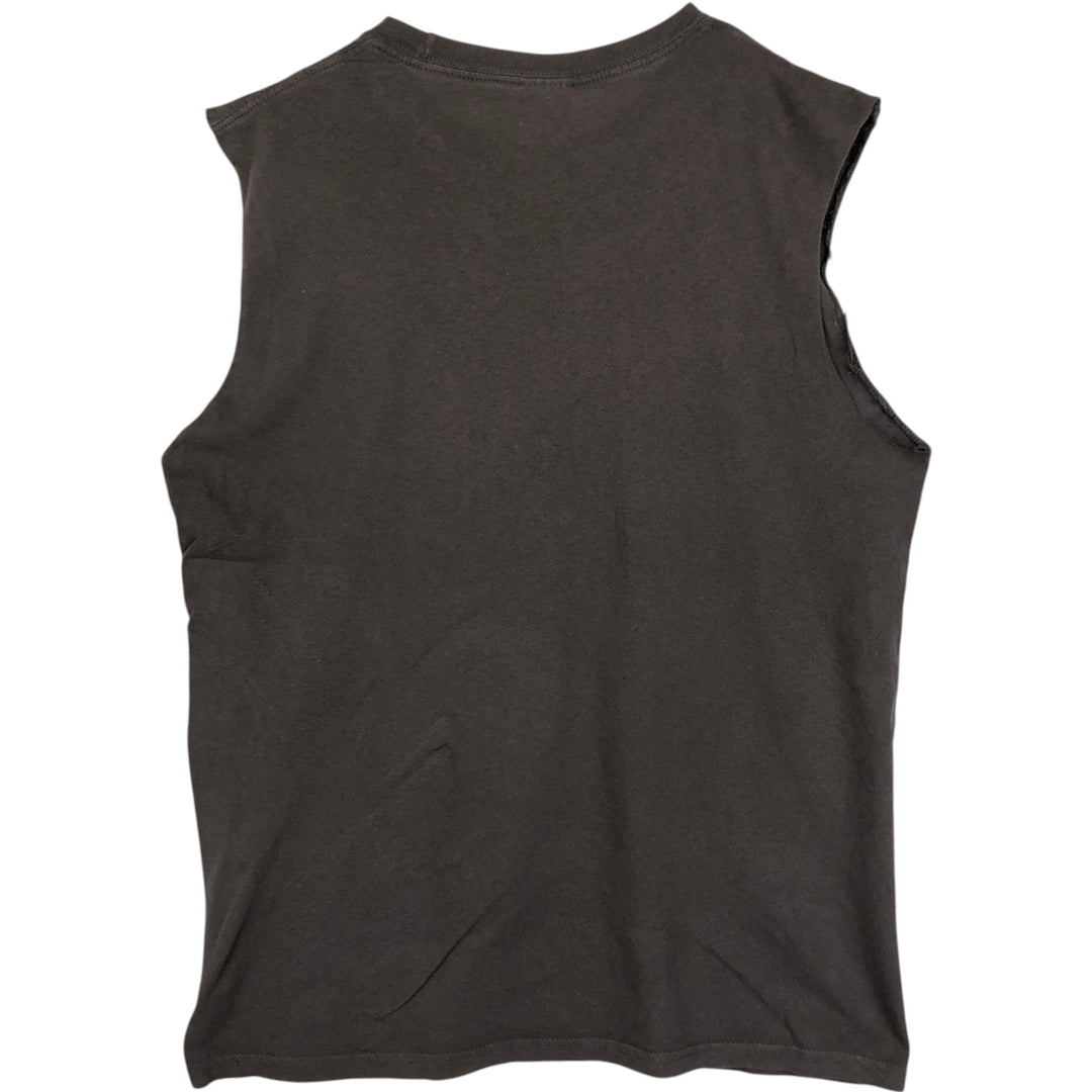BAY ISLAND TOOL Cut-off Sleeveless Band T-Shirt (Men's Size L) cotton gray type Vintage Second Hand