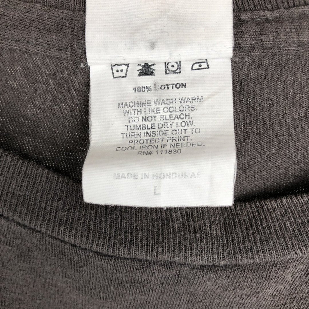 BAY ISLAND TOOL Cut-off Sleeveless Band T-Shirt (Men's Size L) cotton gray type Vintage Second Hand