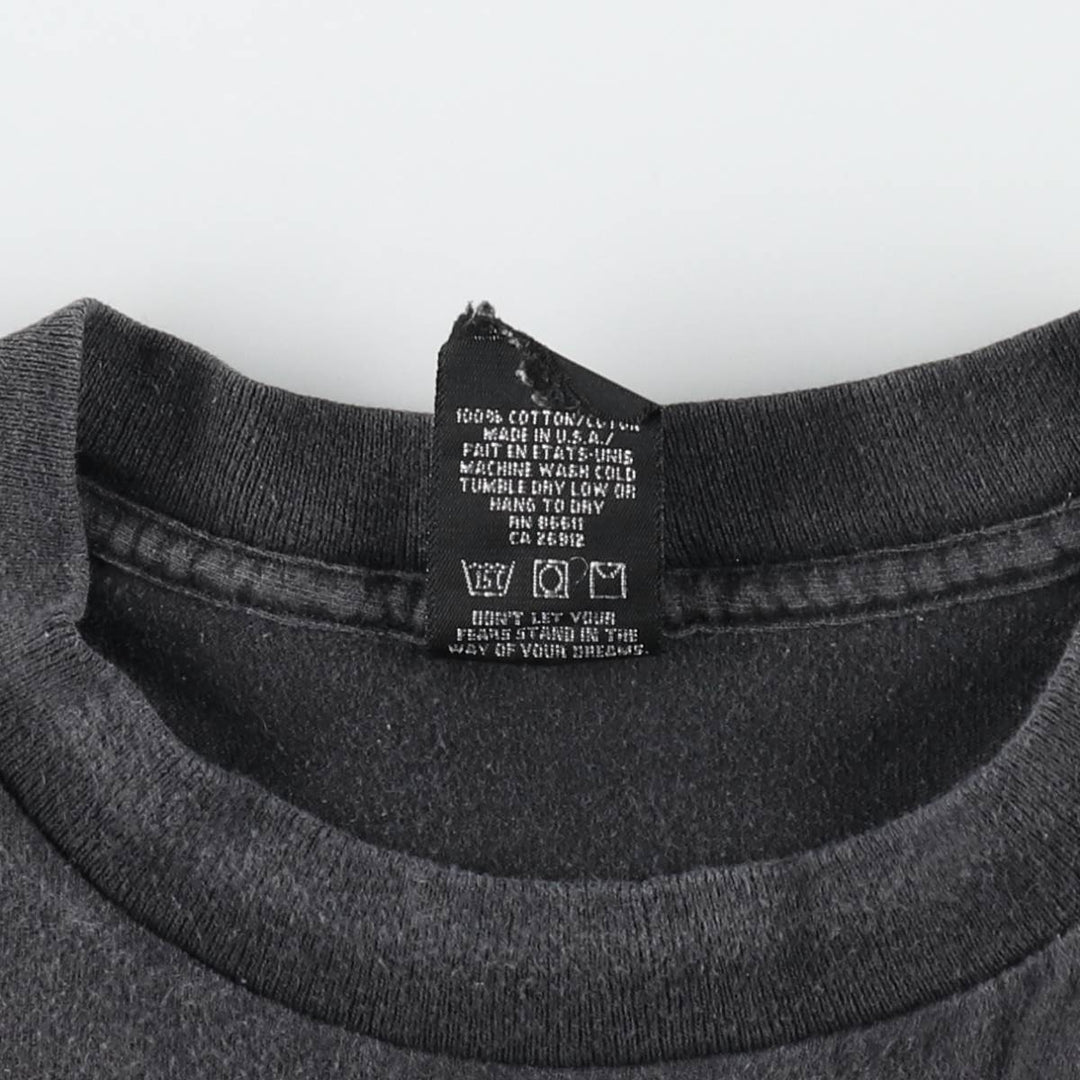 90s-era band t-shirt, made in USA, men's size XL equivalent, vintage. cotton gray type Vintage Second Hand