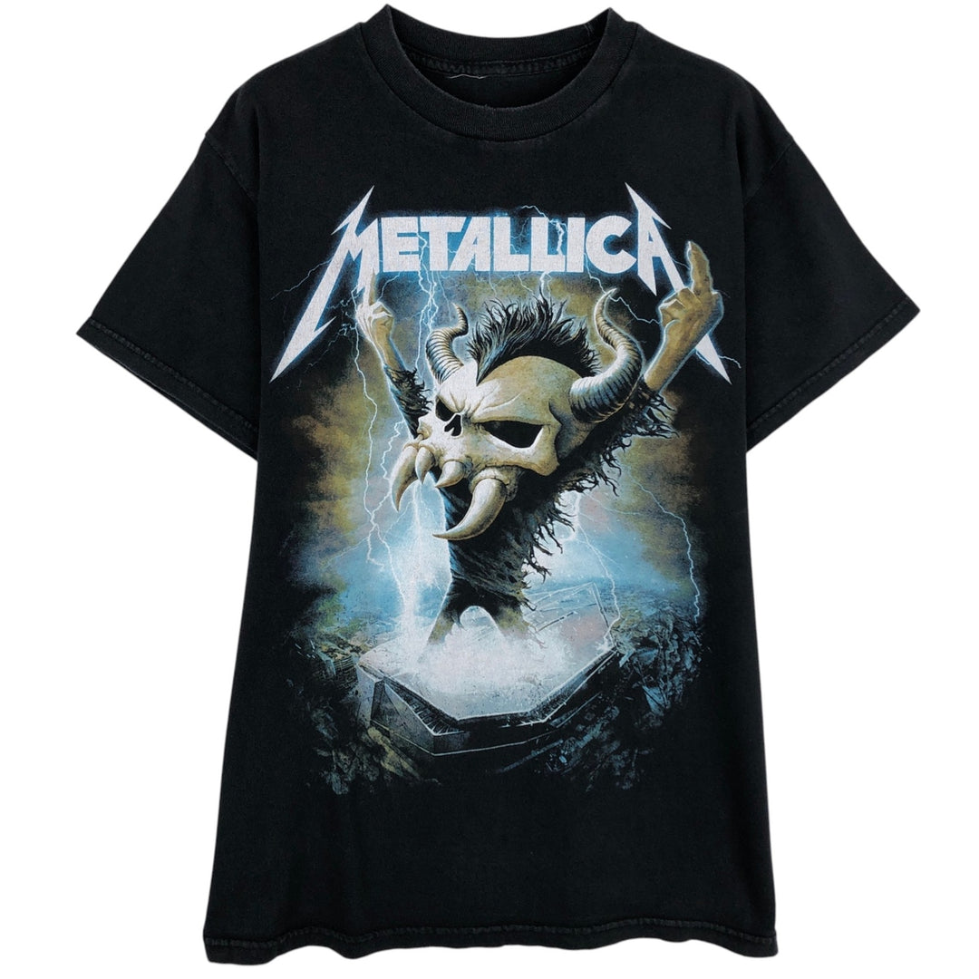 METALLICA Metallica Band T-shirt Band T Men's S size unclear black type Vintage Second Hand