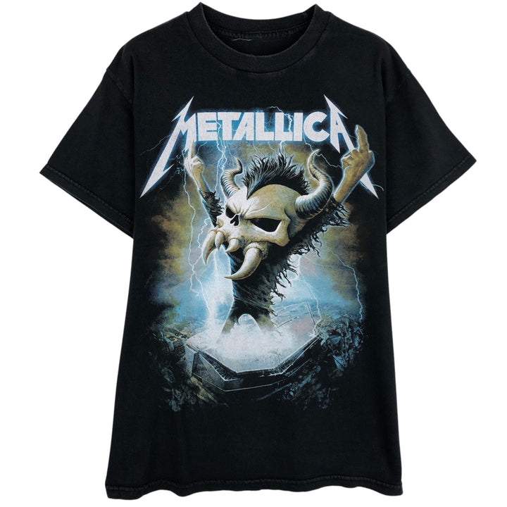METALLICA Metallica Band T-shirt Band T Men's S size unclear black type Vintage Second Hand