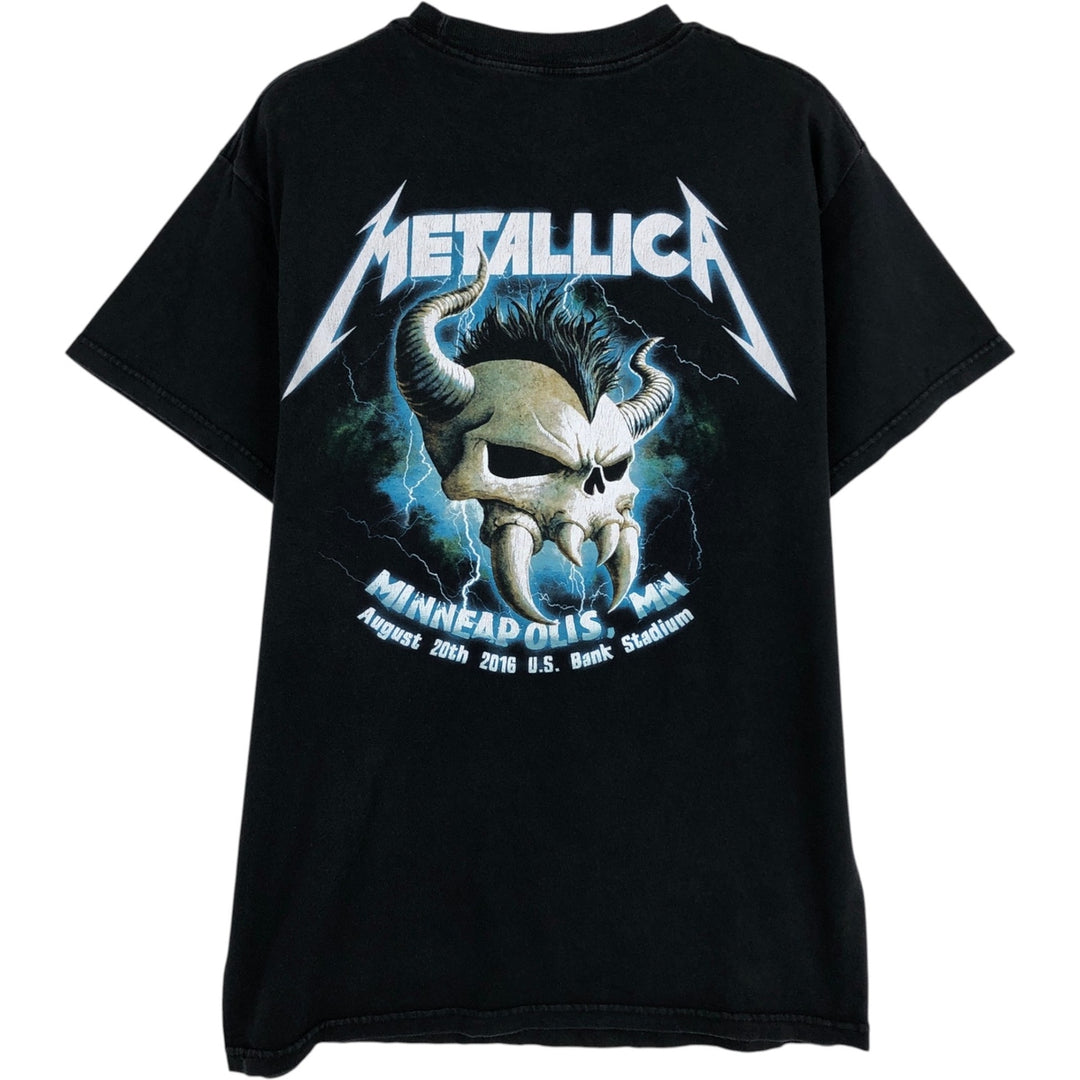 METALLICA Metallica Band T-shirt Band T Men's S size unclear black type Vintage Second Hand