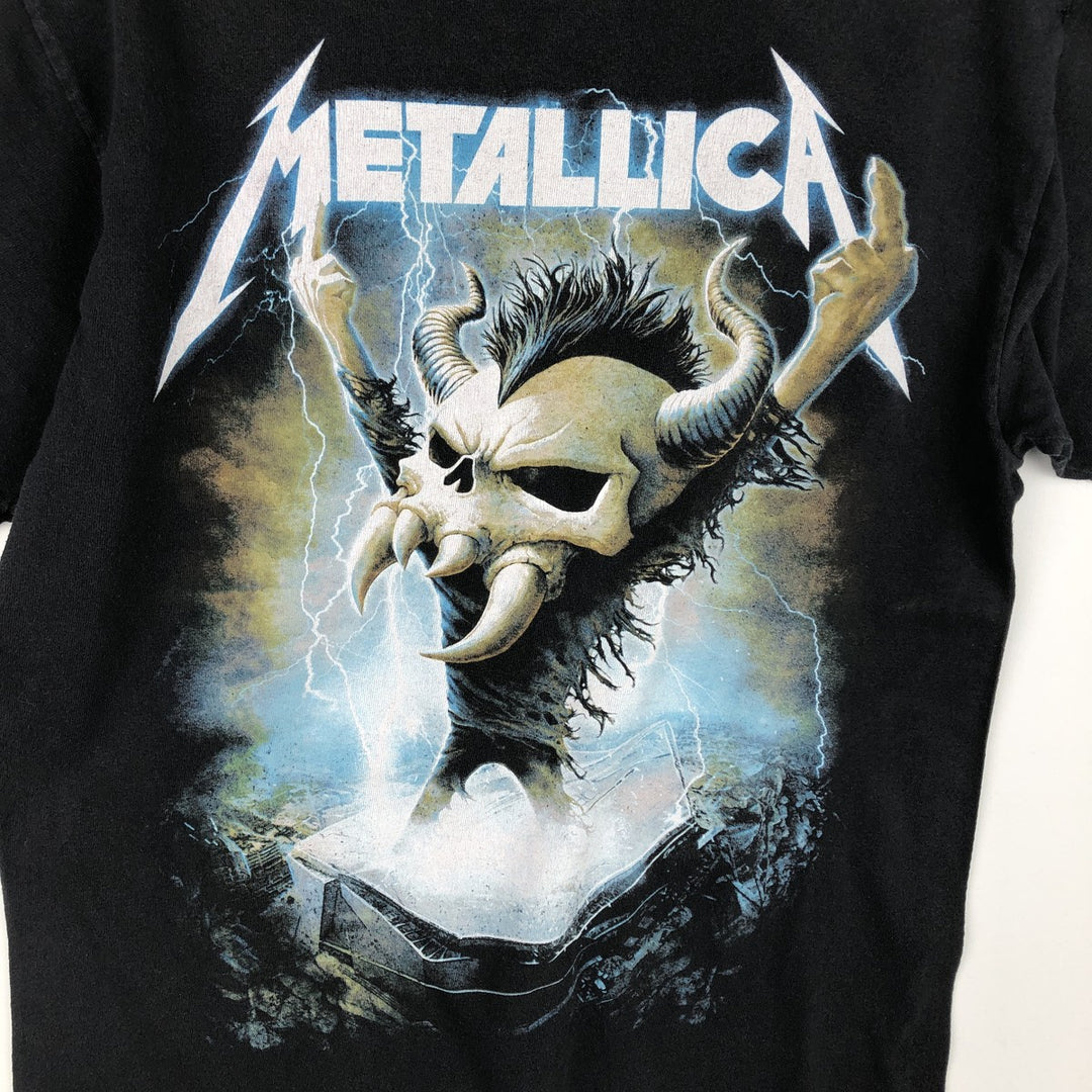 METALLICA Metallica Band T-shirt Band T Men's S size unclear black type Vintage Second Hand
