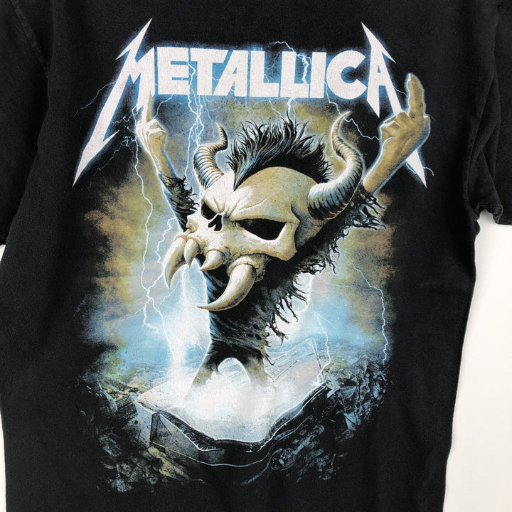 METALLICA Metallica Band T-shirt Band T Men's S size unclear black type Vintage Second Hand