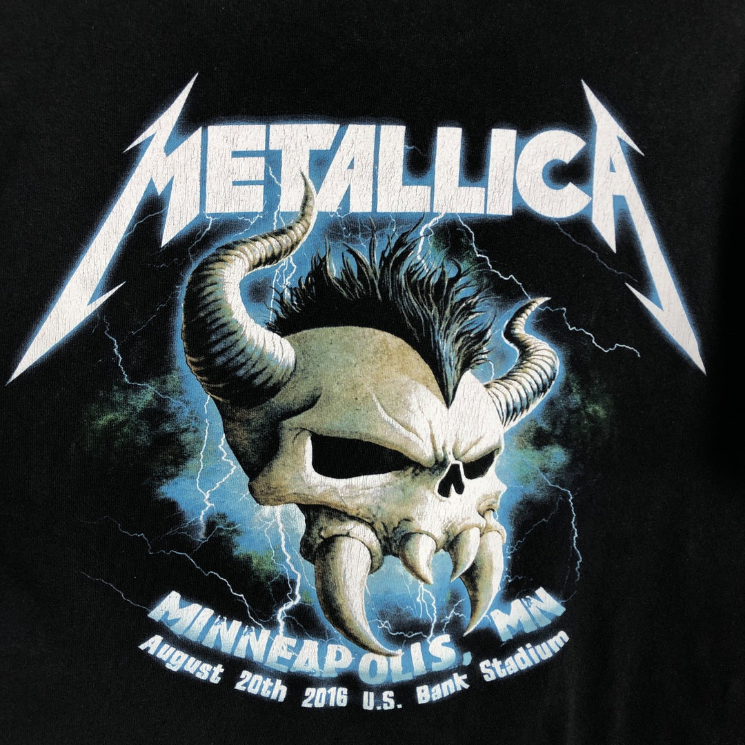 METALLICA Metallica Band T-shirt Band T Men's S size unclear black type Vintage Second Hand