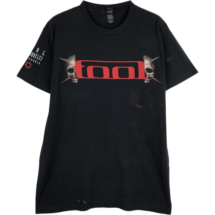 TULTEX TOOL Skull Pattern Band T-Shirt (Men's Size M) cotton black type Vintage Second Hand
