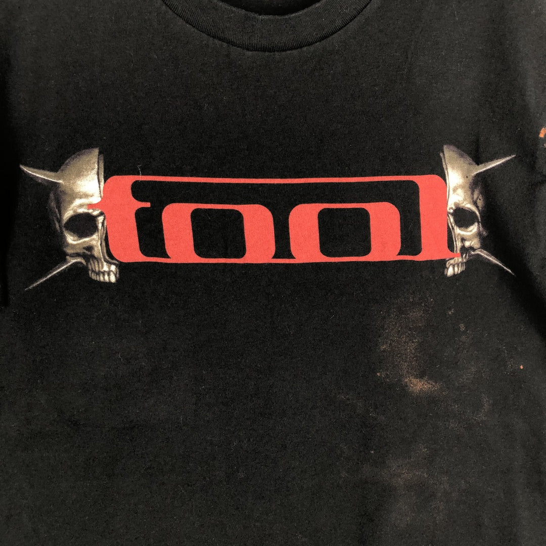 TULTEX TOOL Skull Pattern Band T-Shirt (Men's Size M) cotton black type Vintage Second Hand