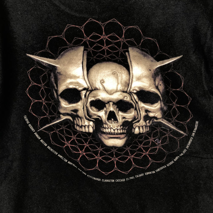 TULTEX TOOL Skull Pattern Band T-Shirt (Men's Size M) cotton black type Vintage Second Hand
