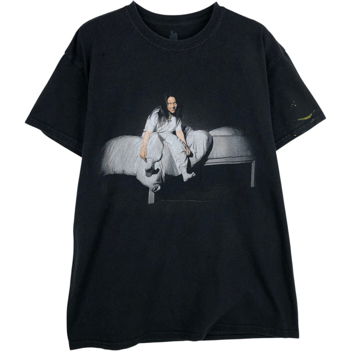 BILLIE EILISH Billie Eilish Band T-shirt Band T Men's M size cotton black type Vintage Second Hand