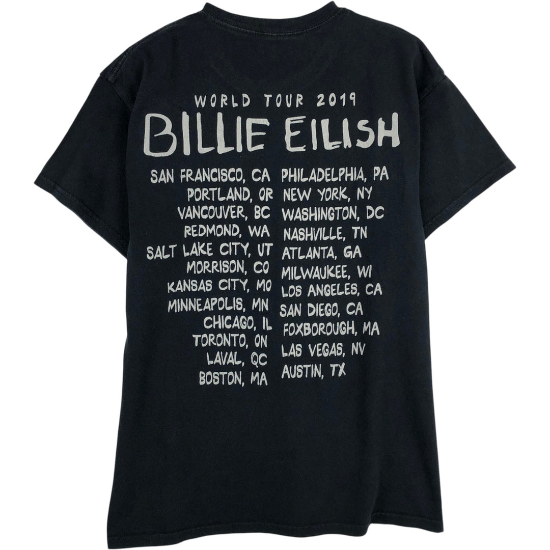 BILLIE EILISH Billie Eilish Band T-shirt Band T Men's M size cotton black type Vintage Second Hand