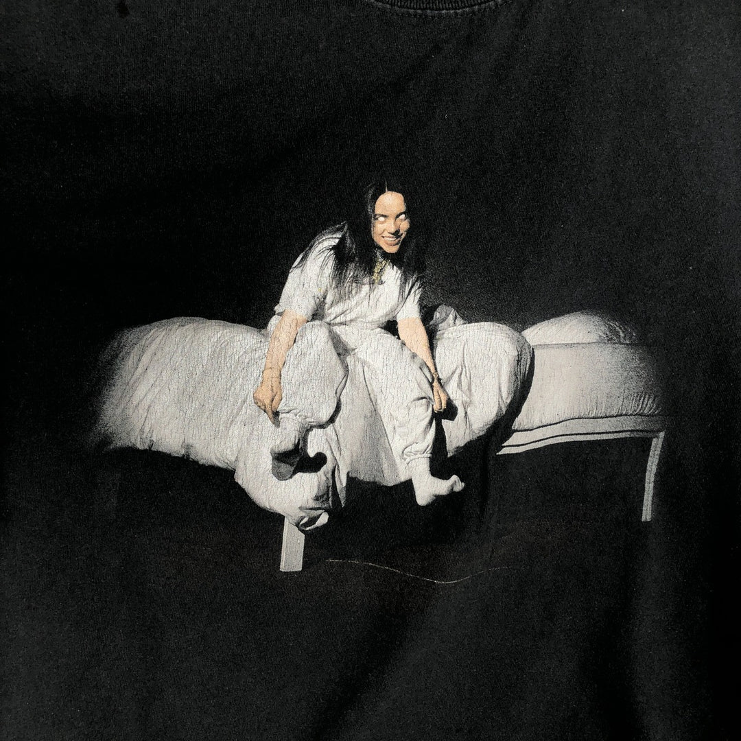 BILLIE EILISH Billie Eilish Band T-shirt Band T Men's M size cotton black type Vintage Second Hand