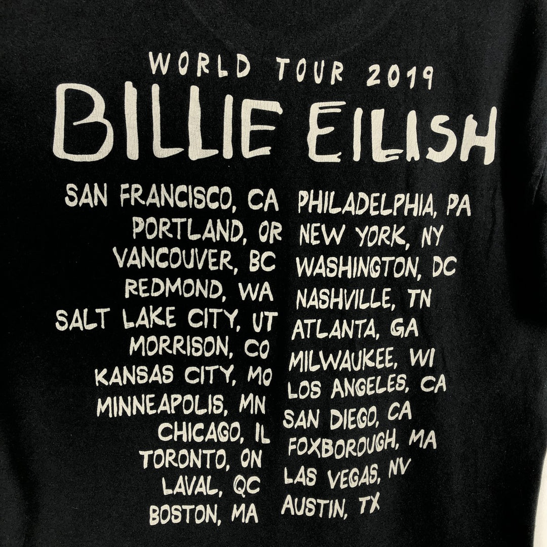 BILLIE EILISH Billie Eilish Band T-shirt Band T Men's M size cotton black type Vintage Second Hand