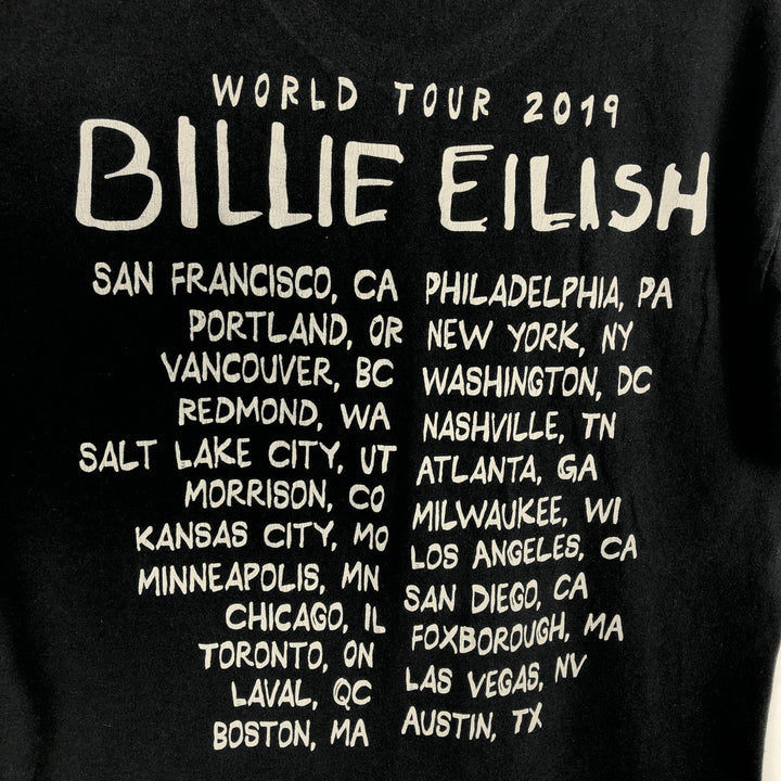 BILLIE EILISH Billie Eilish Band T-shirt Band T Men's M size cotton black type Vintage Second Hand