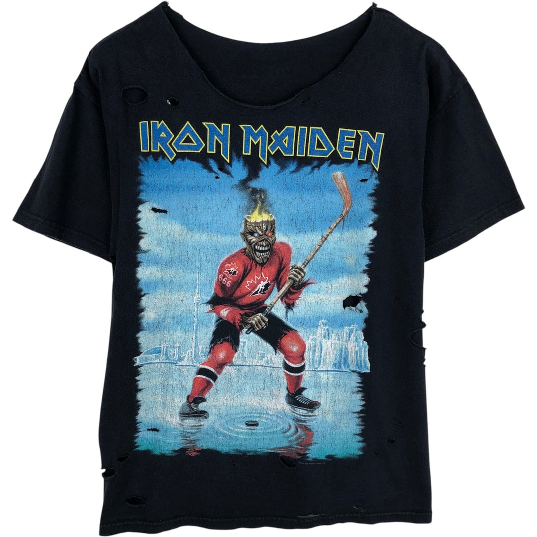 2000'S IRON MAIDEN Cut-off Band T-shirt, Men's Size M (approx.) unclear black type Vintage Second Hand