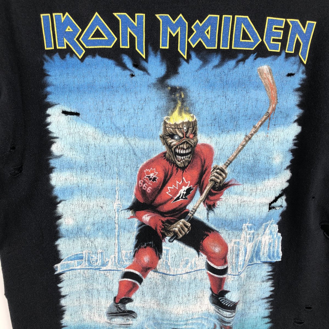 2000'S IRON MAIDEN Cut-off Band T-shirt, Men's Size M (approx.) unclear black type Vintage Second Hand