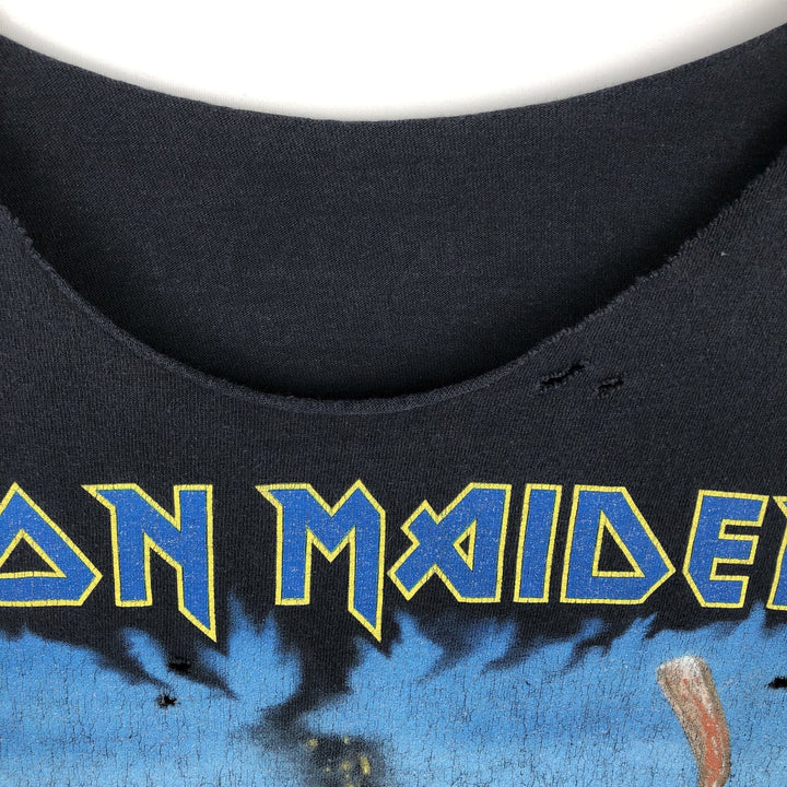 2000'S IRON MAIDEN Cut-off Band T-shirt, Men's Size M (approx.) unclear black type Vintage Second Hand