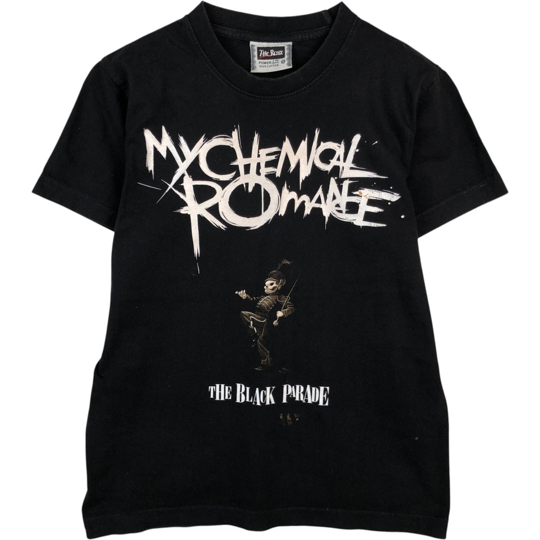 90'S THE ROXX x My Chemical Romance Skull Pattern Band T-Shirt, Men's Size S (Equivalent), Vintage cotton black type Vintage Second Hand