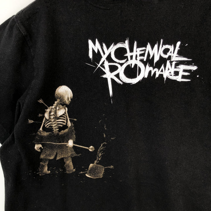 90'S THE ROXX x My Chemical Romance Skull Pattern Band T-Shirt, Men's Size S (Equivalent), Vintage cotton black type Vintage Second Hand