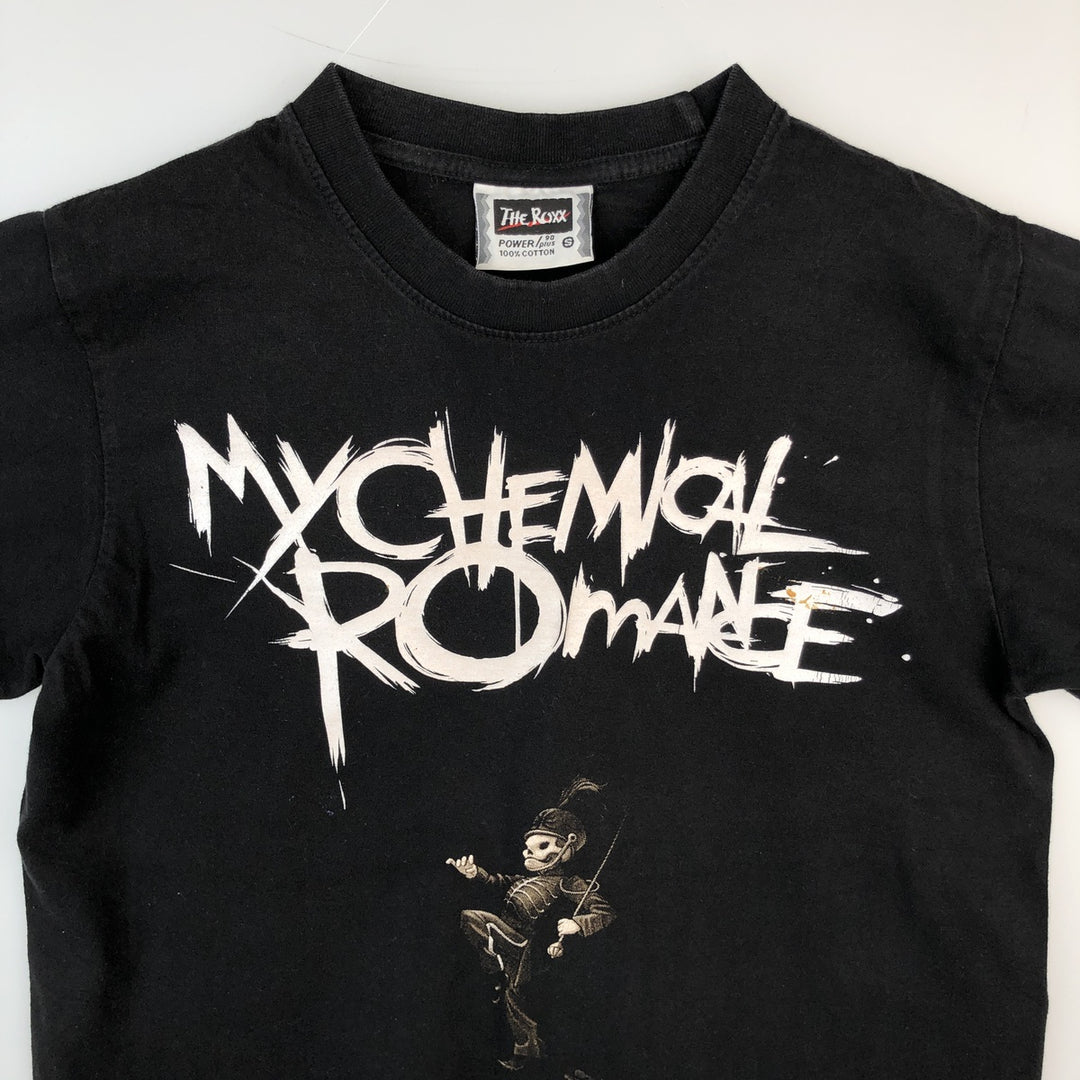 90'S THE ROXX x My Chemical Romance Skull Pattern Band T-Shirt, Men's Size S (Equivalent), Vintage cotton black type Vintage Second Hand