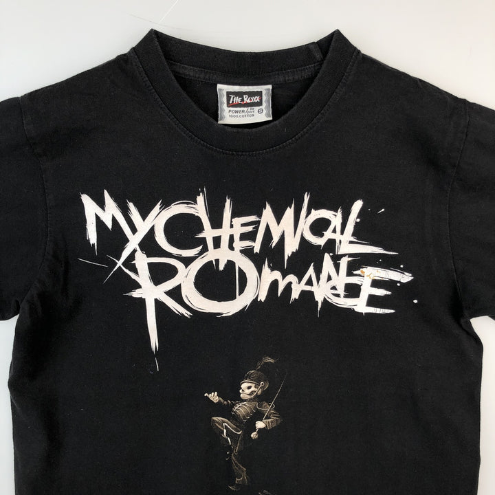 90'S THE ROXX x My Chemical Romance Skull Pattern Band T-Shirt, Men's Size S (Equivalent), Vintage cotton black type Vintage Second Hand