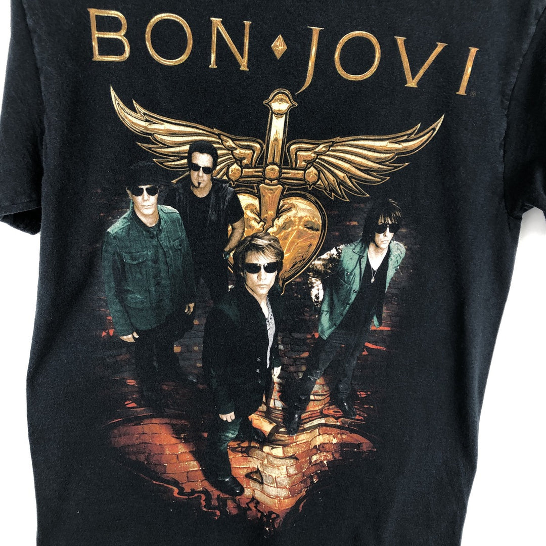 Hanes Bon Jovi Band T-shirt (Men's size S) cotton black type Vintage Second Hand