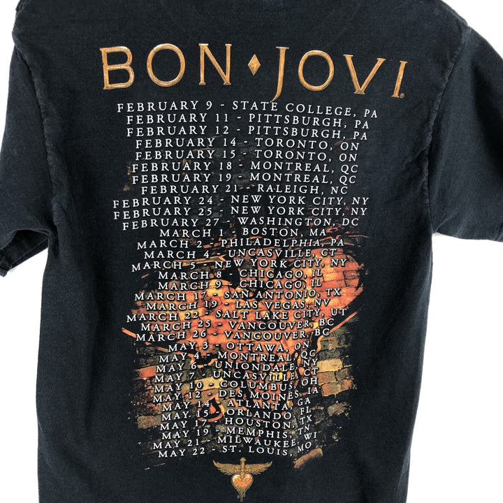 Hanes Bon Jovi Band T-shirt (Men's size S) cotton black type Vintage Second Hand