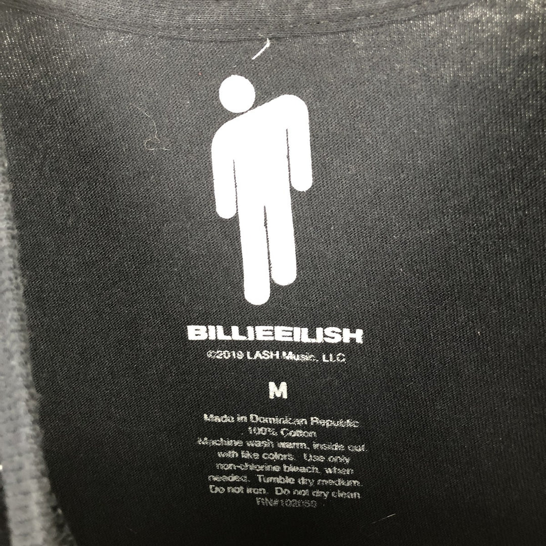 BILLIE EILISH Billie Eilish Band T-shirt Band T Men's M size cotton black type Vintage Second Hand